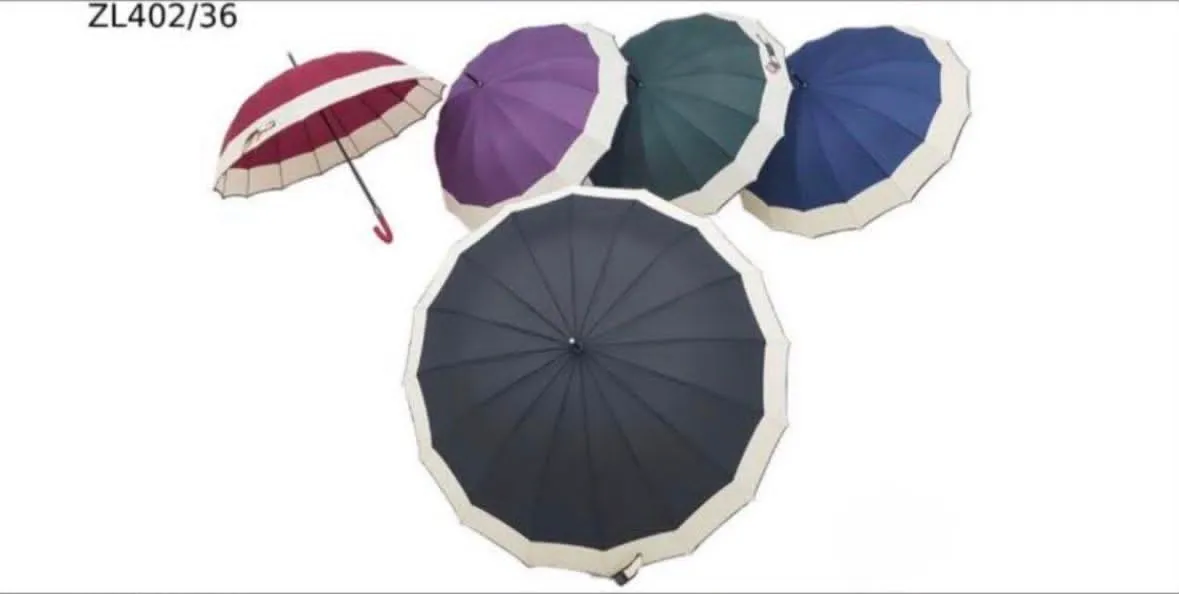 Parasol automatyczny z beżową lamówką w czterech kolorach