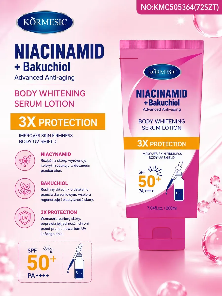 Körmesic Body Whitening Serum Lotion SPF 50+ PA++++ 200ml różowy