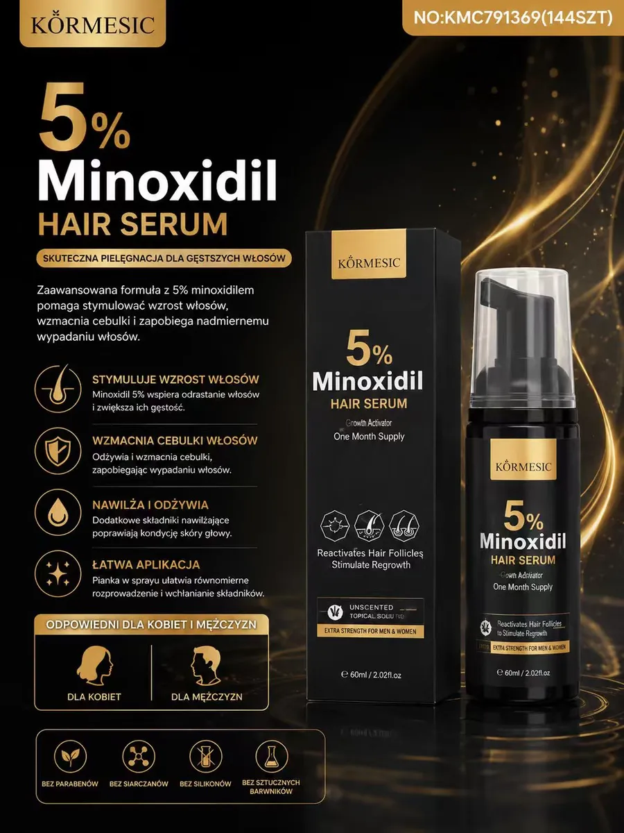 Körmesic 5% Minoxidil Hair Serum 60ml bez parabenów