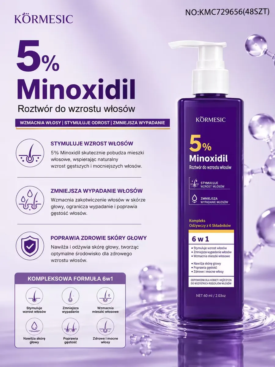 Körmesic 5% Minoxidil Roztwór do Wzrostu Włosów 60 ml