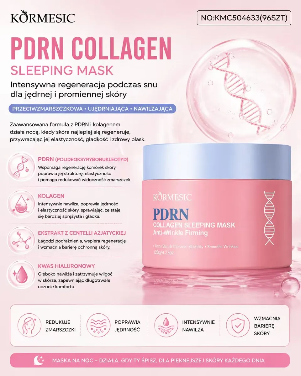 KORMESIC PDRN Collagen Sleeping Mask 120g regenerująca i nawilżająca