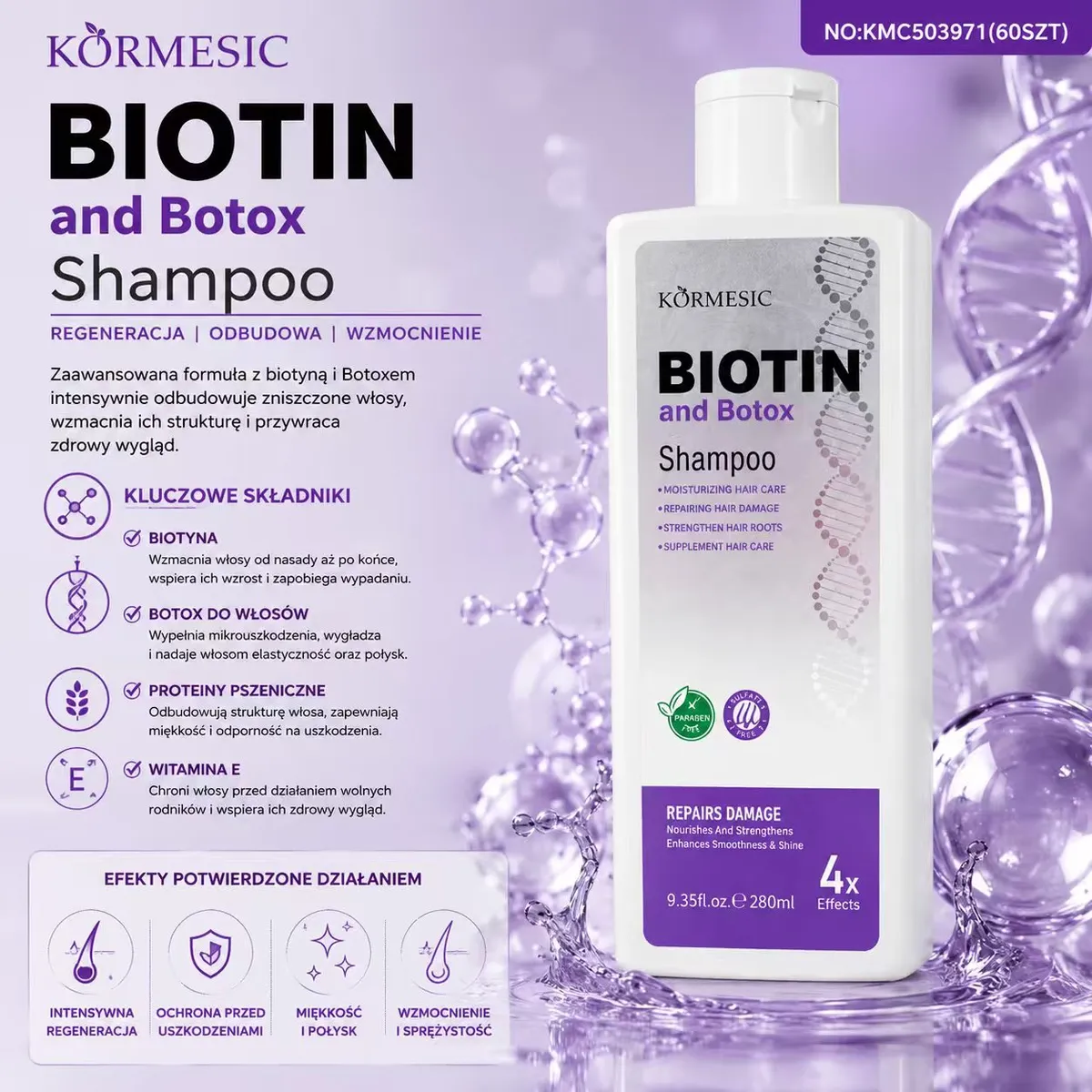 Körmesic Biotin and Botox Szampon regenerujący 280 ml