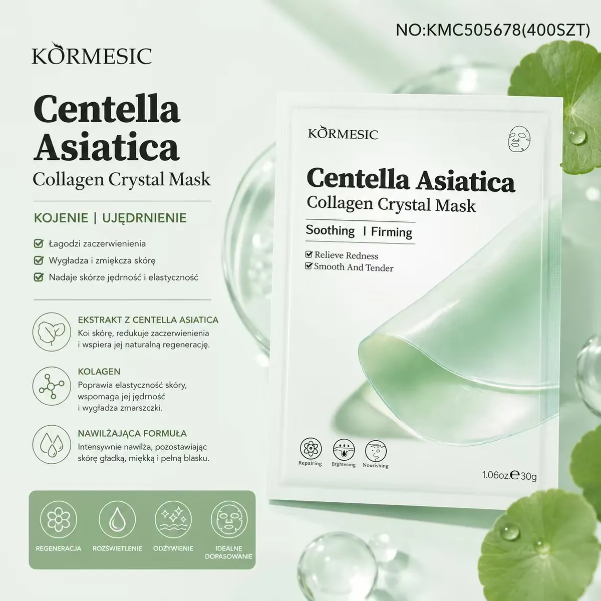 Körmesic Centella Asiatica Collagen Crystal Mask 30g nawilżająca