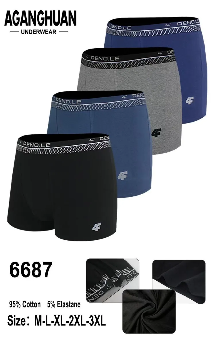 Bokserki męskie 4F bawełna z elastanem mix kolorów M-3XL