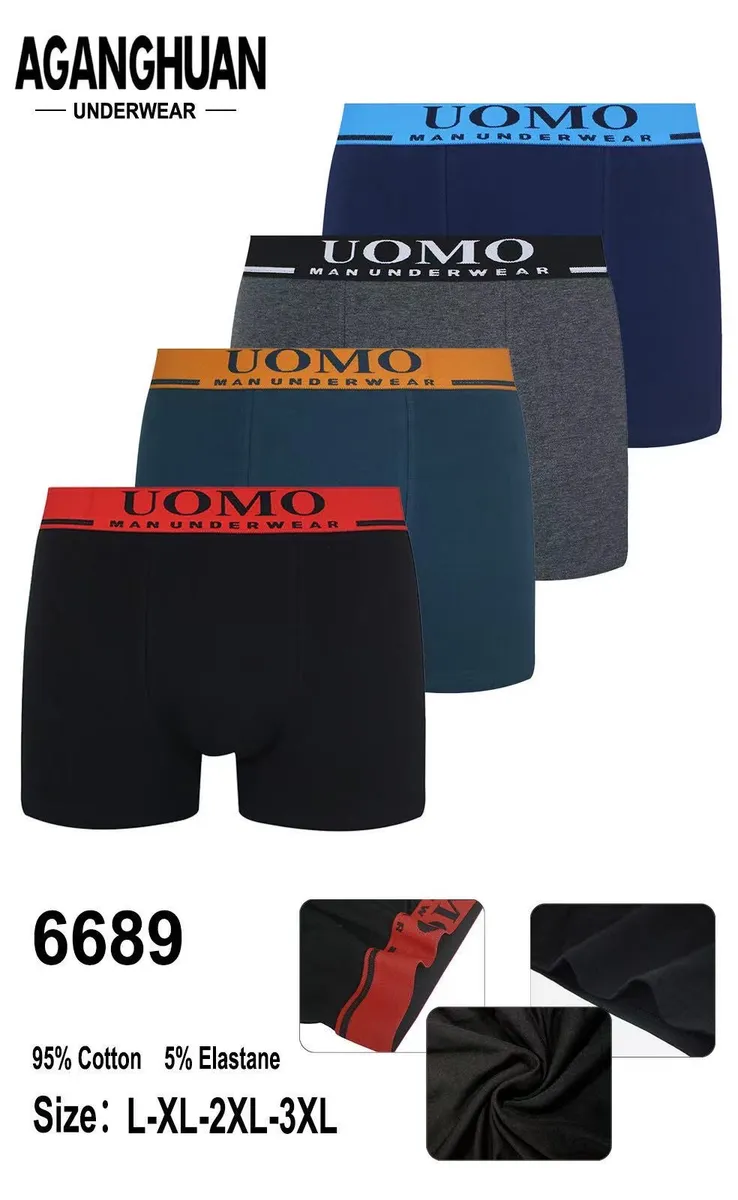Bokserki męskie UOMO 95% bawełna 4 kolory L-3XL