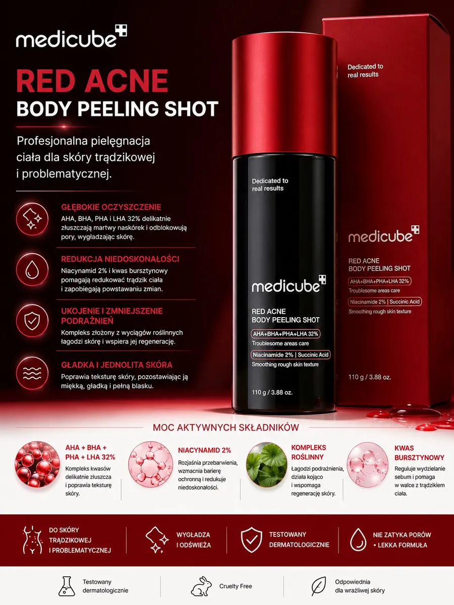 Medicube Red Acne Body Peeling Shot 110g peeling do ciała na trądzik
