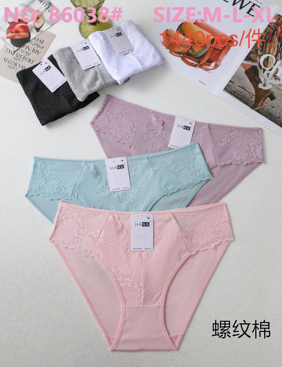 Majtki damskie HANA z koronką pastelowe kolory M-L-XL
