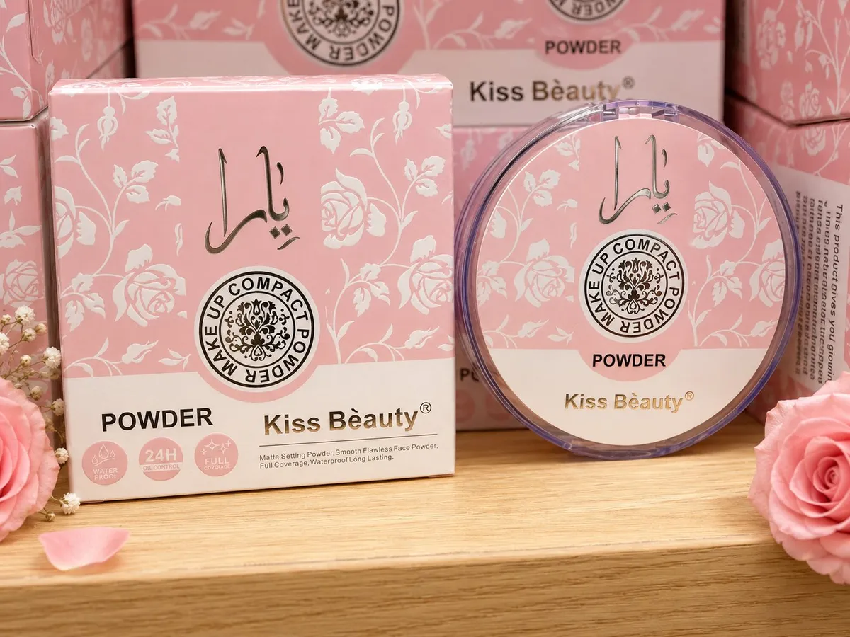 Kiss Bèauty Puder Kompaktowy Matujący Różowy