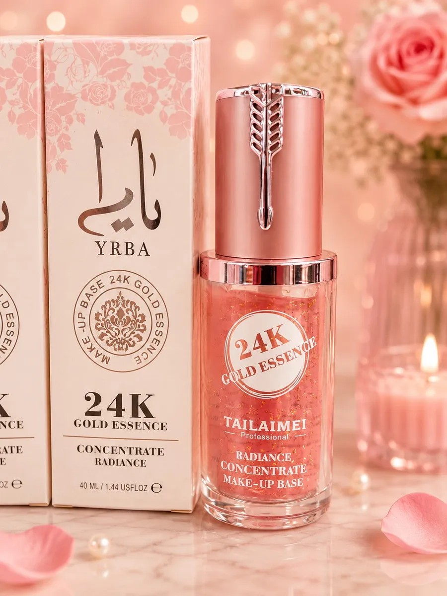 YRBA 24K Gold Essence rozświetlająca baza pod makijaż z esencją złota