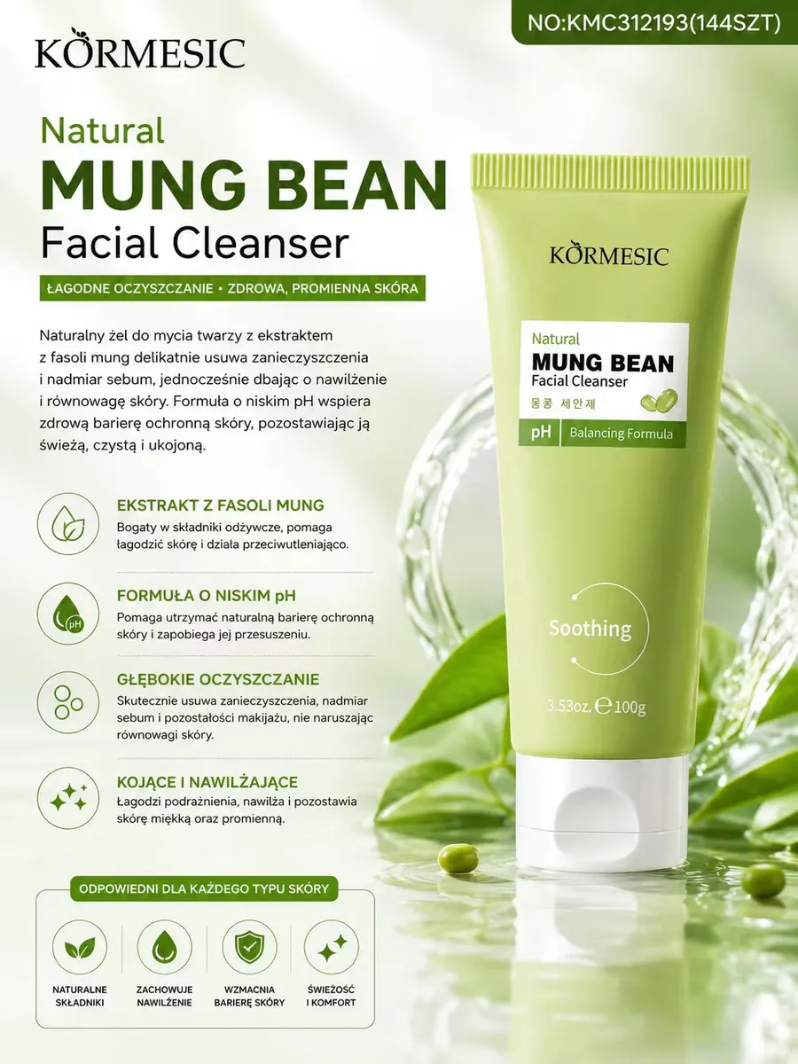 Körmesic Natural Mung Bean Żel do Mycia Twarzy 100g