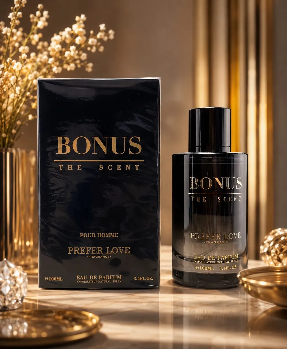 Perfumy męskie Bonus Prefer Love 100ml czarne flakon