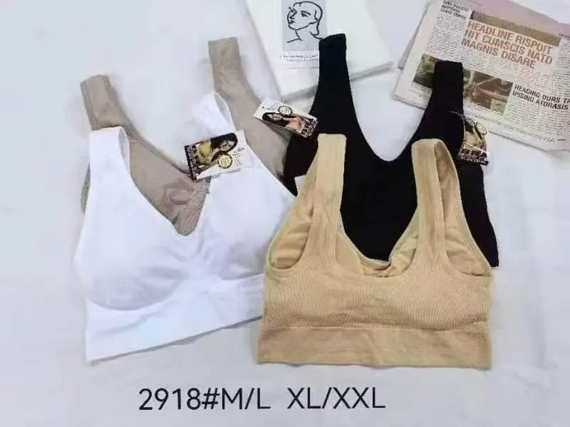 Bezszwowy biustonosz damski beżowy, czarny, biały, M-XXL