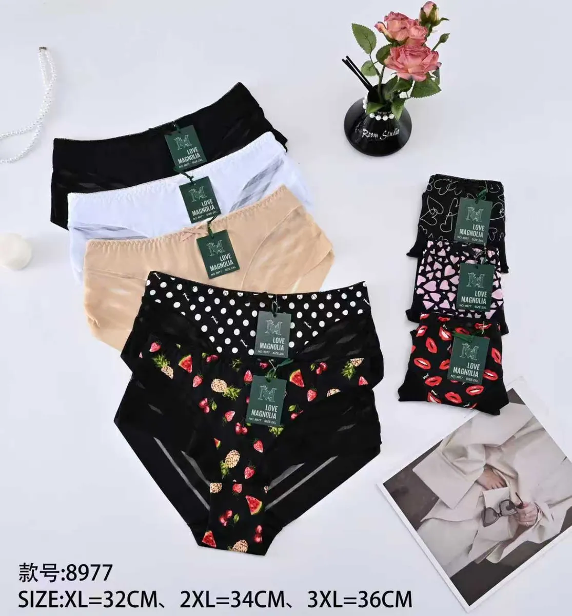 Majtki damskie Love Magnolia mix kolorów XL-3XL