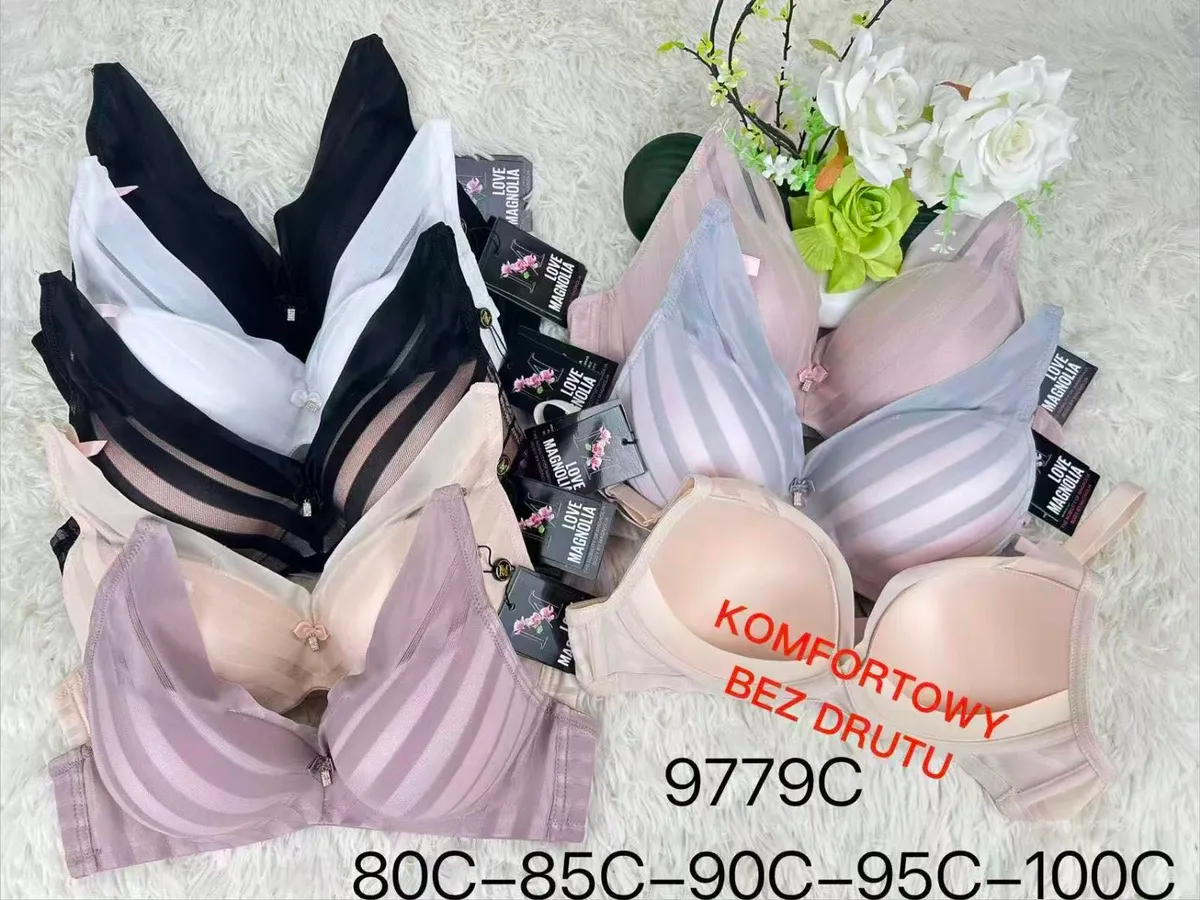 Biustonosz bez drutu komfortowy w pastelowych kolorach 80C-100C