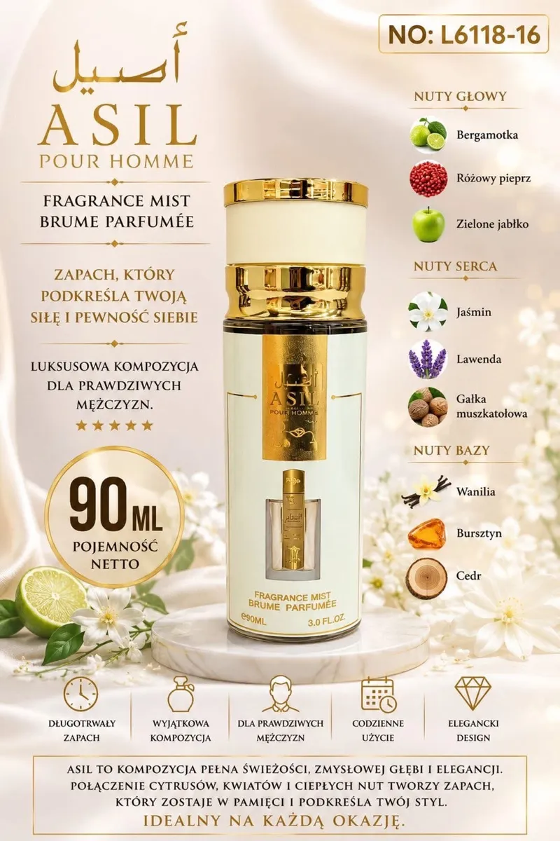 Asil Pour Homme Fragrance Mist 90ml elegancki zapach męski