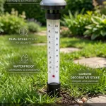 Termometr ogrodowy solarny z podwójną skalą i wodoodporny