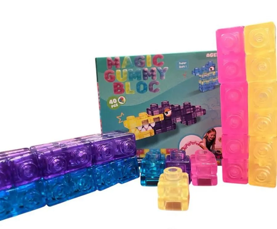 Magic Gummy Bloc Klocki Przezroczyste Kolorowe 40 sztuk
