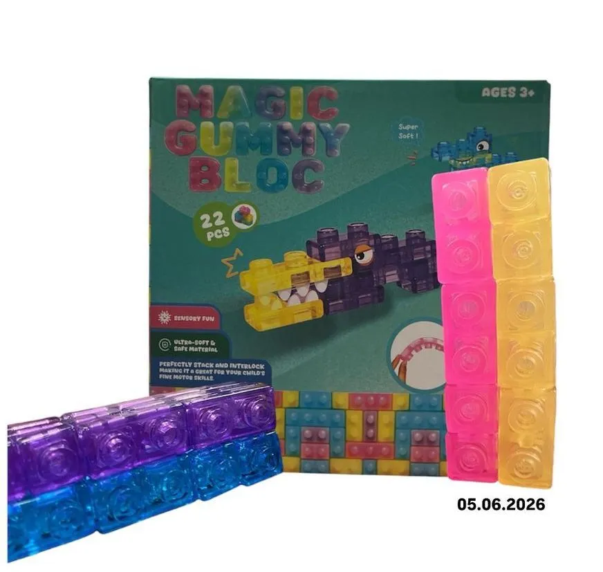 Magic Gummy Bloc Zestaw 22 kolorowych miękkich klocków
