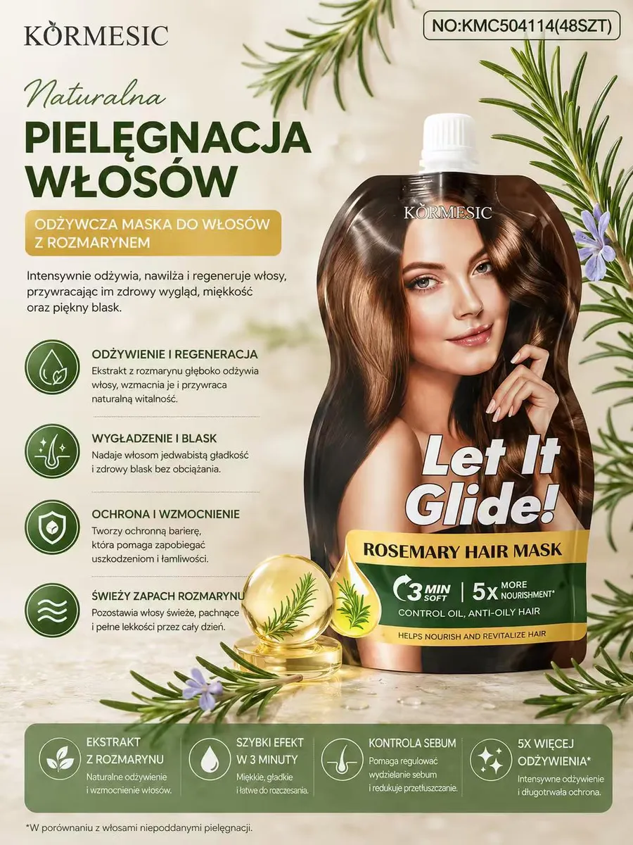 Körmesic Odżywcza Maska do Włosów z Rozmarynem 3 minuty