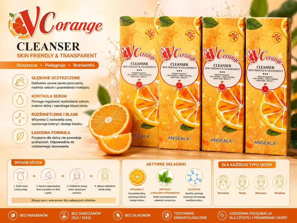 VCorange Cleanser żel do mycia twarzy z witaminą C i ekstraktem cytrusowym