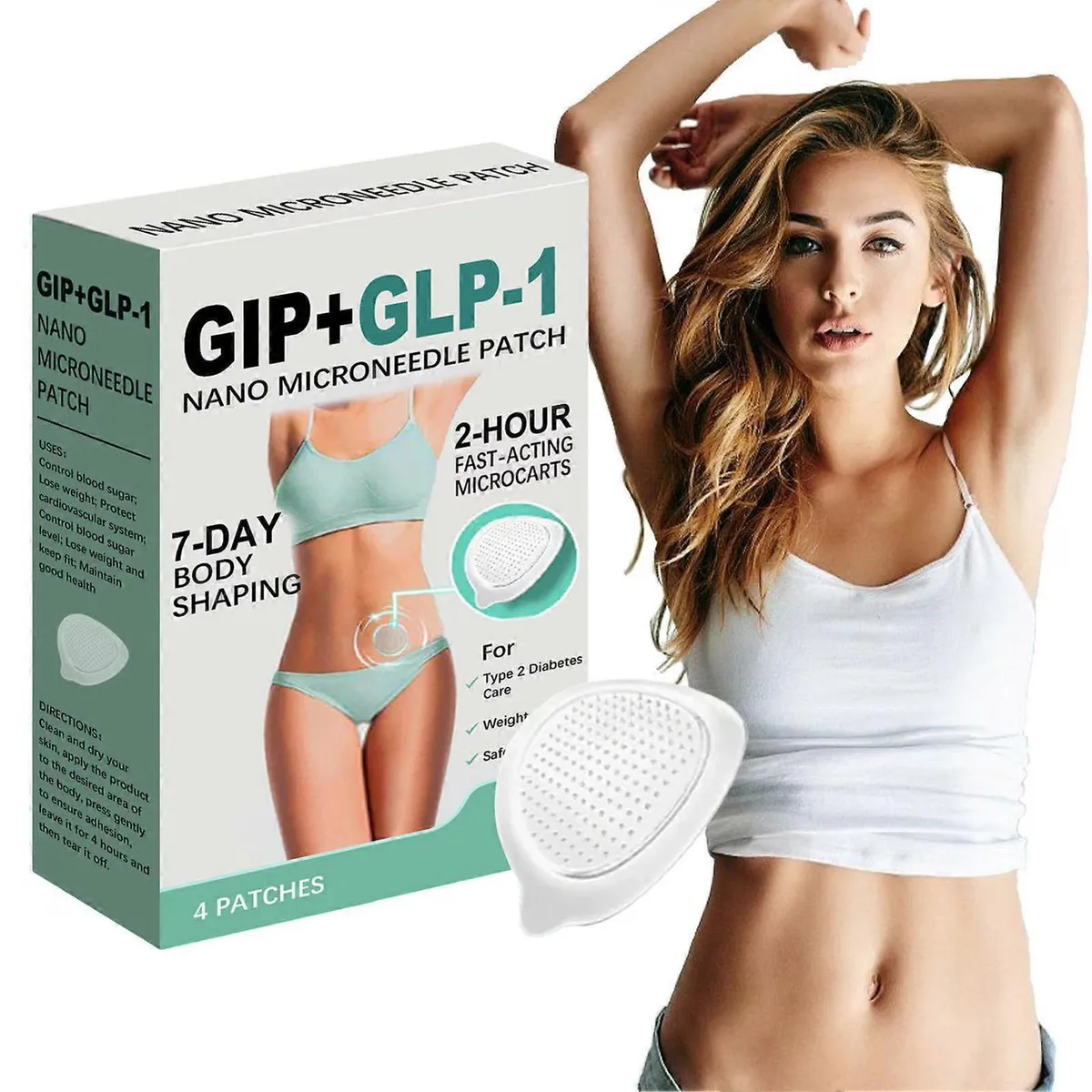Plastry odchudzające GIP+GLP-1 Nano Microneedle Patch 4 sztuki