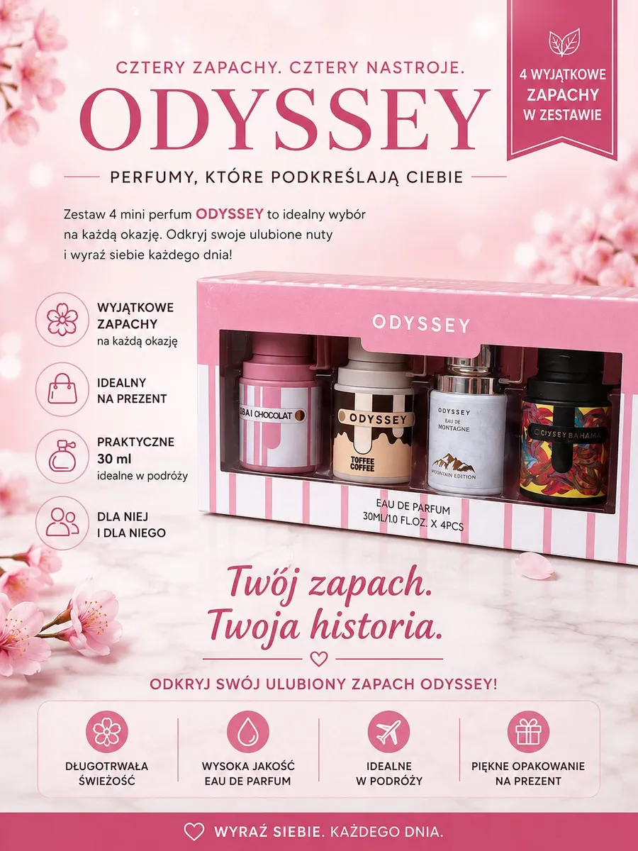 Zestaw perfum Odyssey 4x30ml różnorodne zapachy unisex