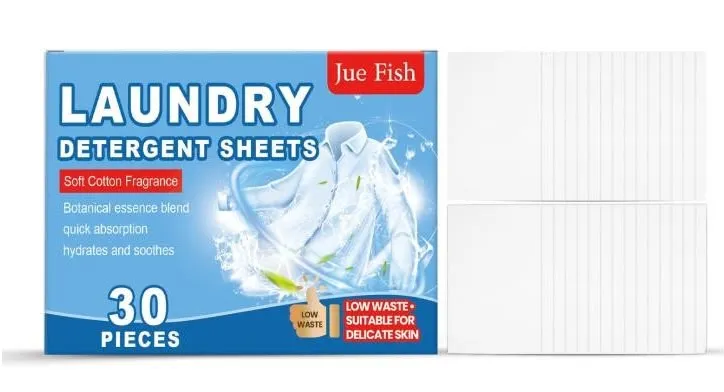 Jue Fish Laundry Detergent Sheets z delikatnym zapachem bawełny 30 szt.
