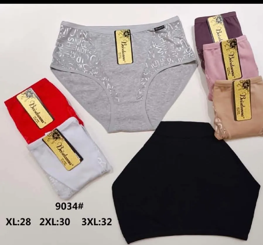 Majtki damskie bawełniane z nadrukiem 6 kolorów XL-3XL