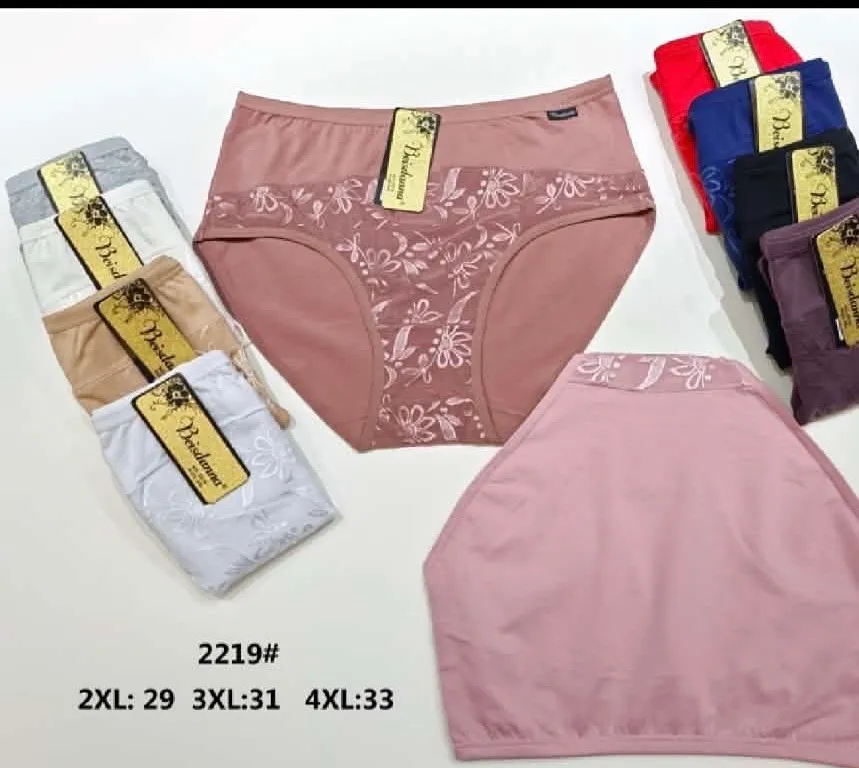 Majtki damskie z kwiatowym wzorem 2XL-4XL mix kolorów