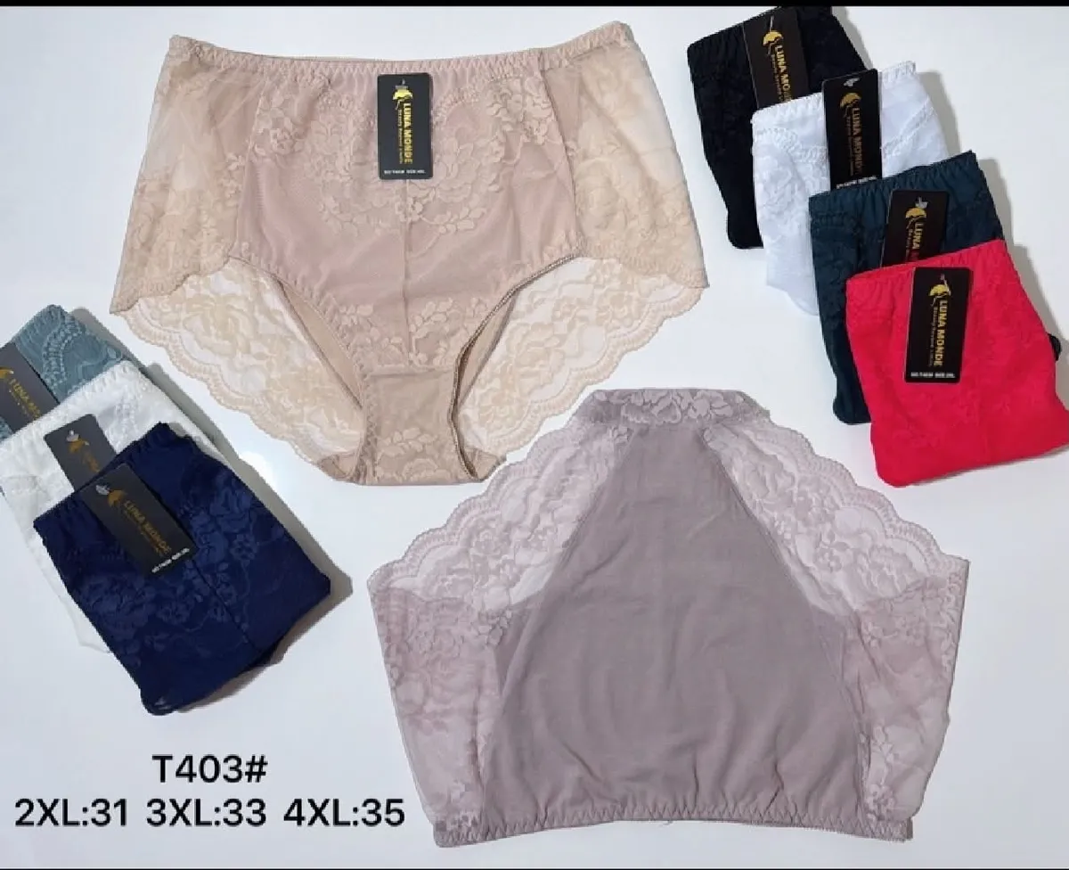 Majtki damskie koronkowe T403 w różnych kolorach 2XL-4XL