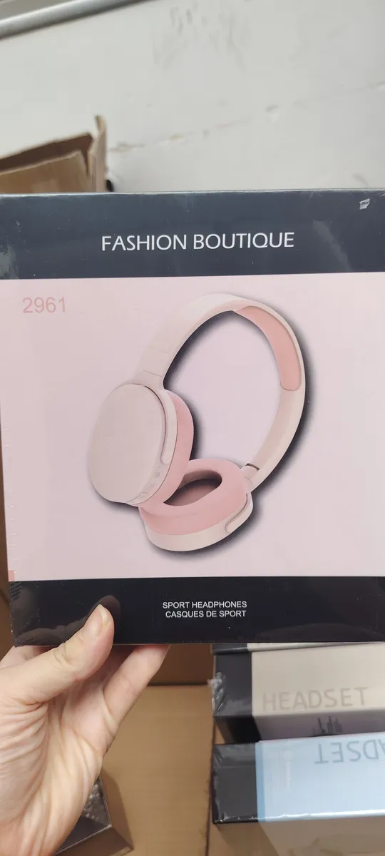 Sportowe słuchawki nauszne różowo-białe Fashion Boutique WK160626-3