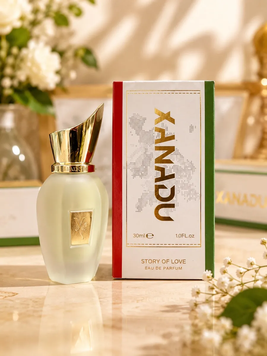 Perfumy Xanadu Story of Love 30ml z eleganckim złotym korkiem