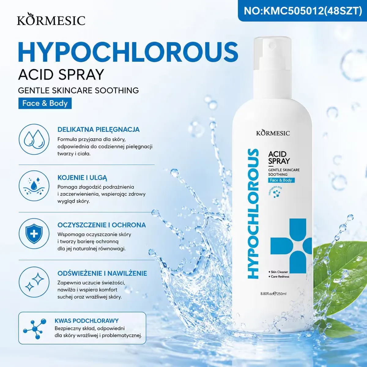 Körmesic Hypochlorous Acid Spray 250ml delikatna pielęgnacja skóry