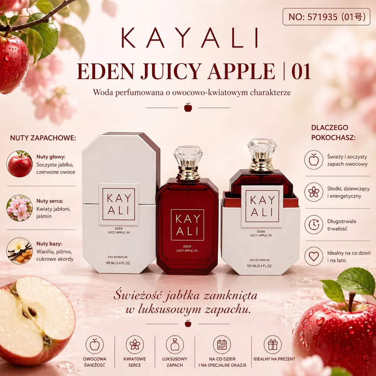 Kayali Eden Juicy Apple 100ml woda perfumowana damska owocowo-kwiatowa