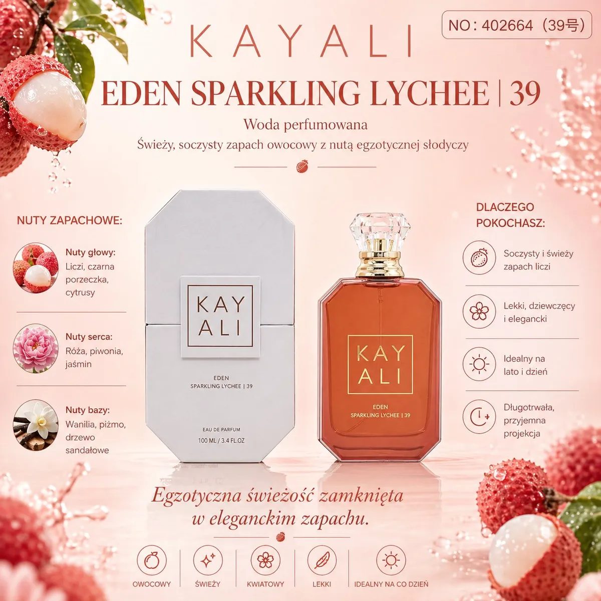 Kayali Eden Sparkling Lychee 100ml woda perfumowana damska