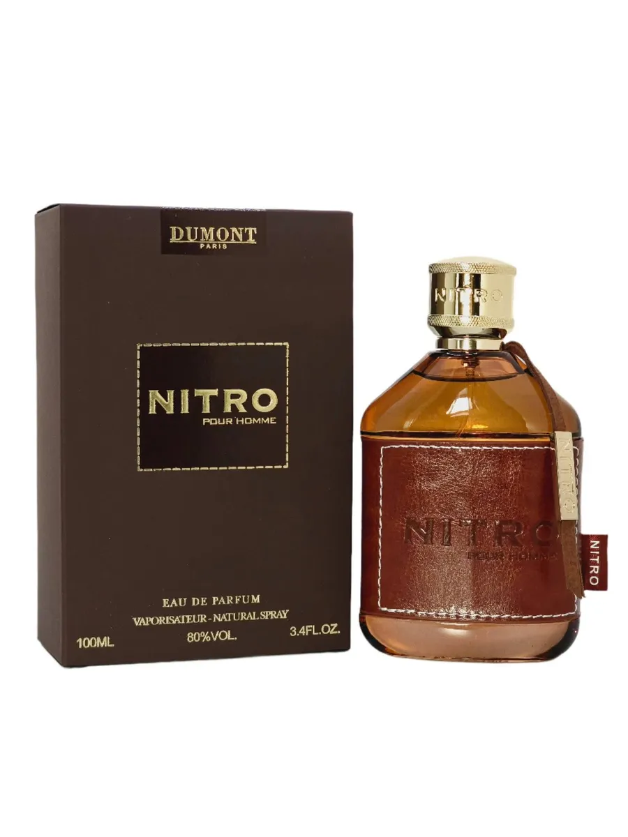 Dumont Nitro Pour Homme Perfumy 100ml z brązową skórzaną etykietą