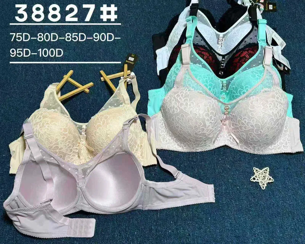 Biustonosz koronkowy z ozdobą w różnych kolorach 75D-100D
