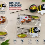 Kolorowy wiatrak ogrodowy z ruchomymi elementami pszczółka i piesek