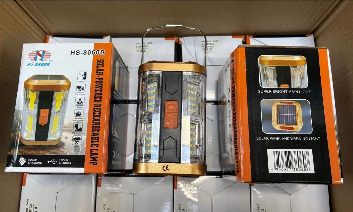 Lampa Solarna Kempingowa LED HS-806B z ładowaniem USB-C