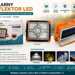 Solarny Reflektor LED Pomarańczowy z Pilotem 120 LED 5V 2W