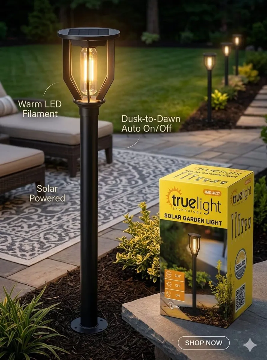 Lampa solarna ogrodowa czarna 78,5 cm z ciepłym światłem LED