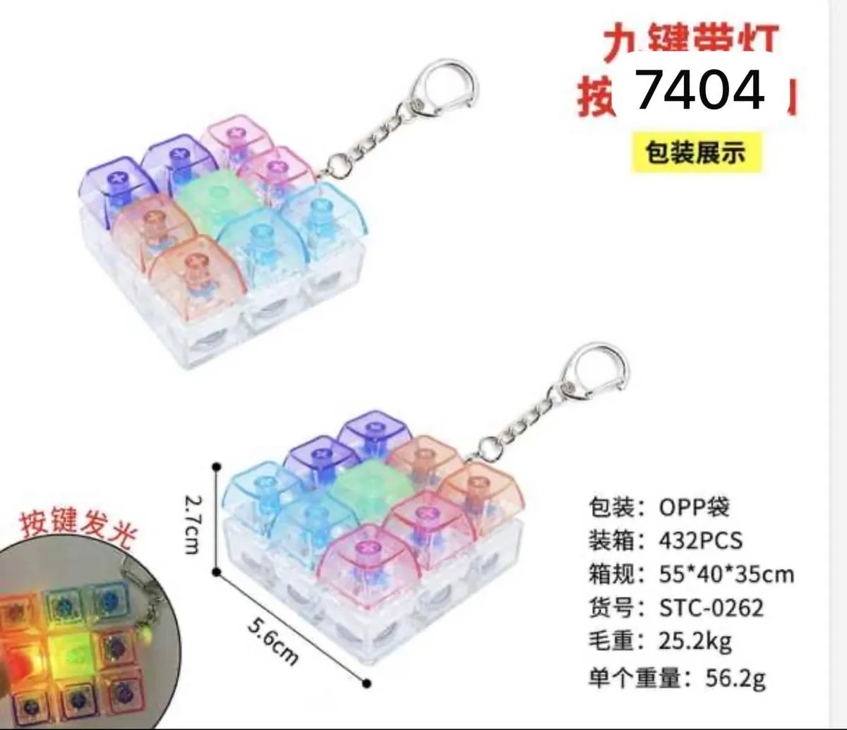 Brelok LED z kolorowymi klawiszami 5,6x2,7 cm