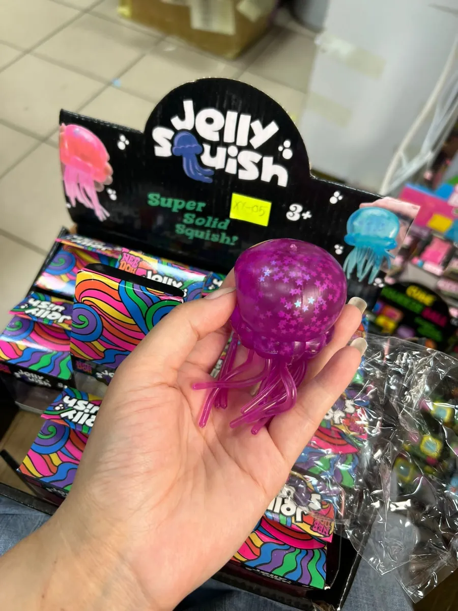 Jelly Squish Fioletowa Meduza Antystresowa z Gwiazdkami
