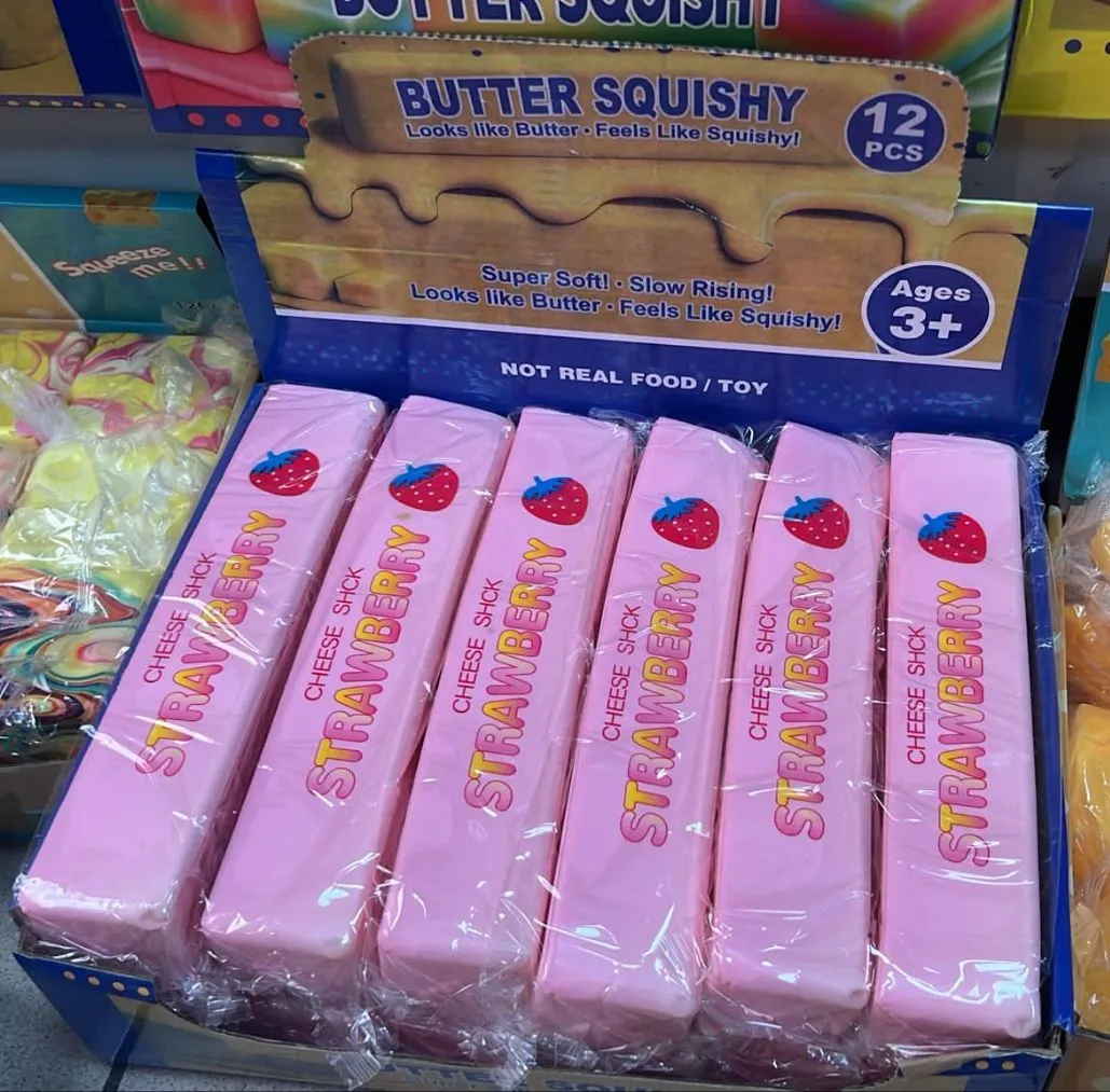 Butter Squishy różowy 24cm zabawka antystresowa truskawkowa