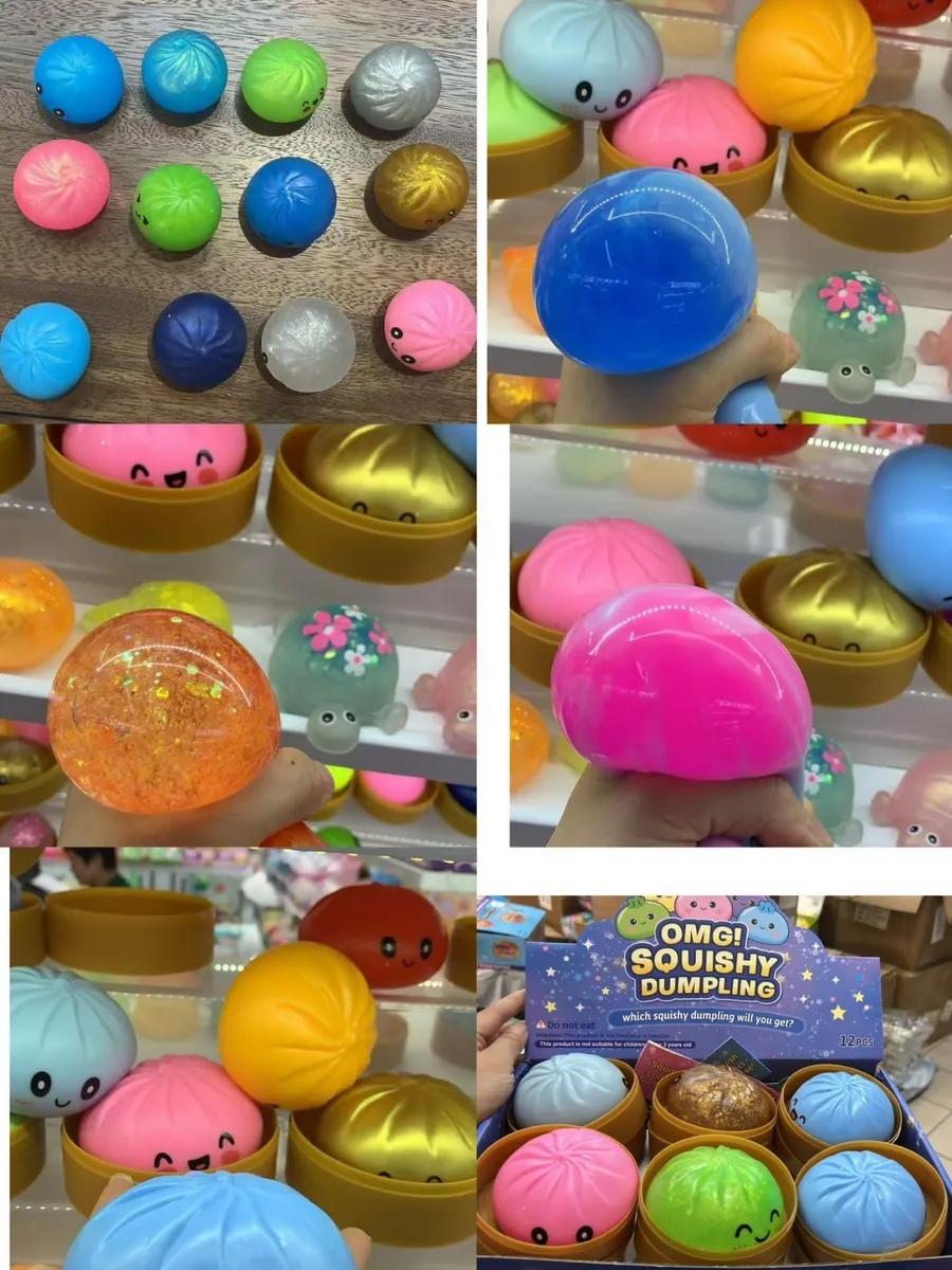 Squishy Dumpling Antystresowa Piłeczka Kolorowa Zabawka 12 szt