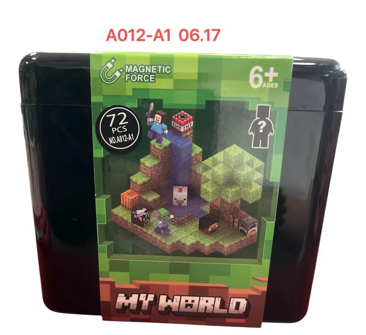 Klocki magnetyczne My World 72 elementy zielono-brązowe