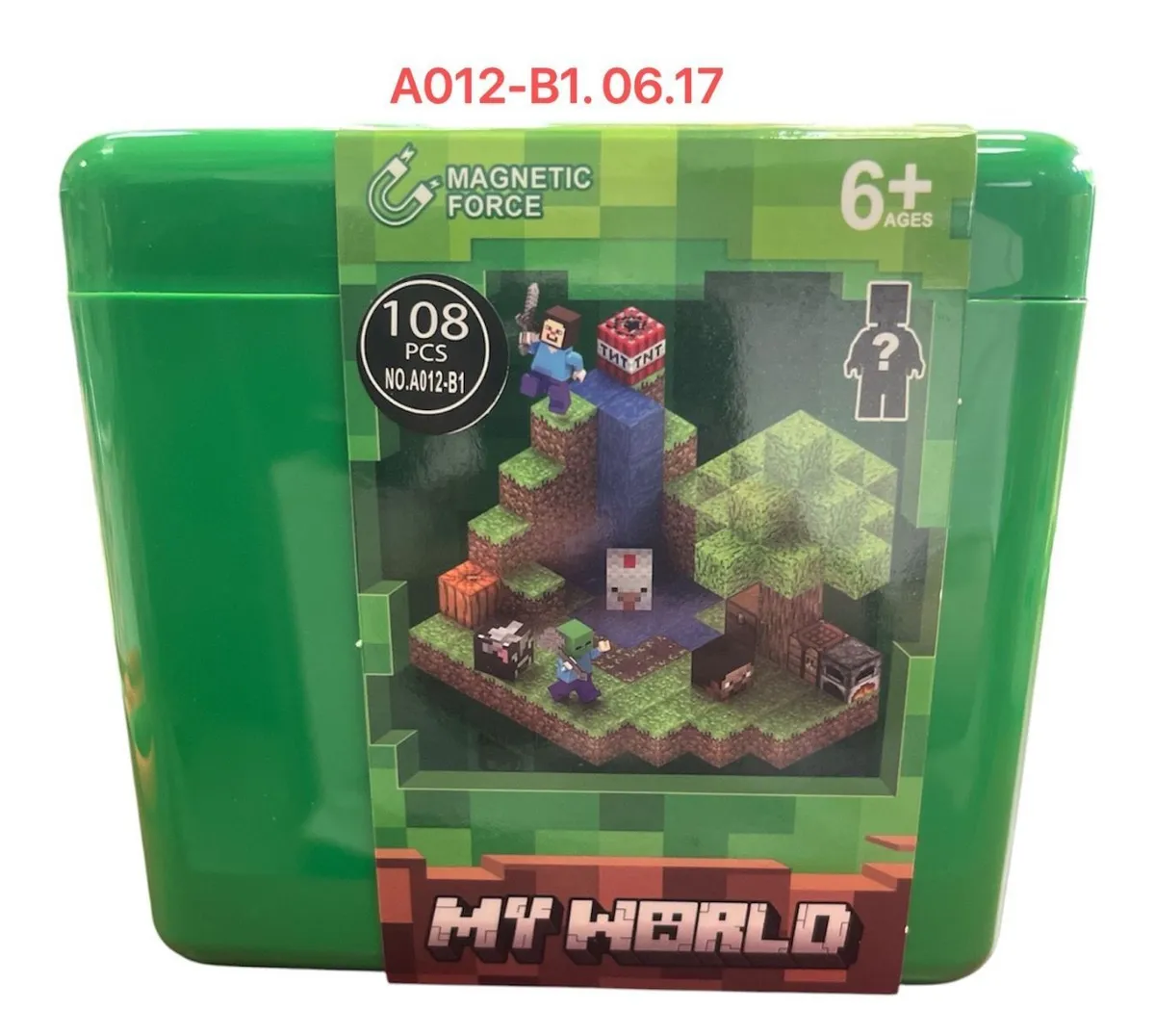 Zielony zestaw klocków magnetycznych My World 108 elementów