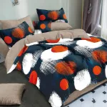 Komplet pościeli 5D Milano 160x200 granatowo-pomarańczowy 4-częściowy