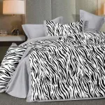 Komplet pościeli 5D Milano 160x200 czarno-biały wzór zebra
