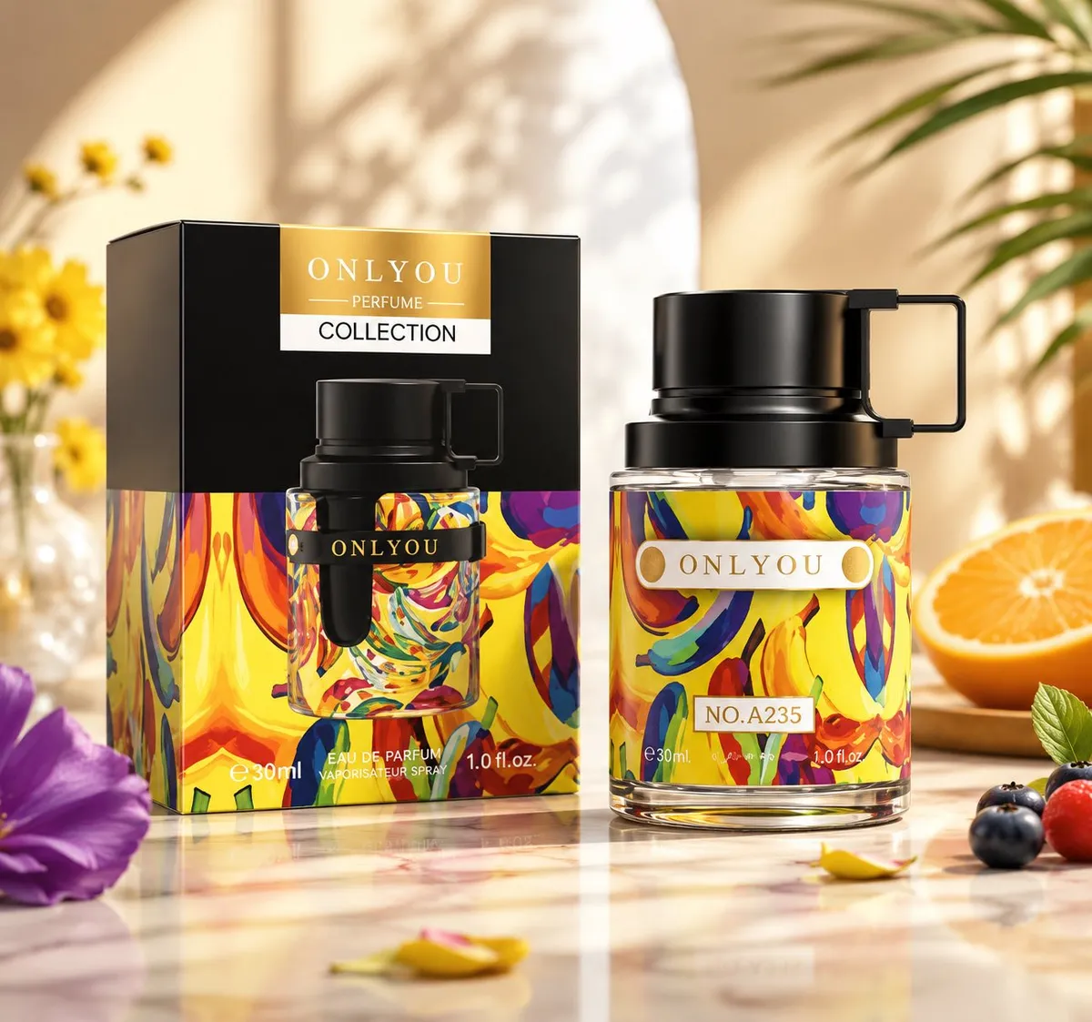 Onlyou Perfumy 30ml No.A235 kolorowy flakon z czarną nakrętką